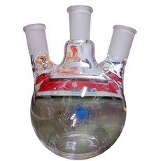 三口平底燒瓶 1000ml 24/40 磨砂, 1個