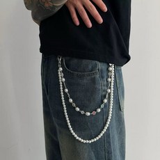 歐美嘻哈珍珠褲鏈 韓國高品質雙層褲鏈 夜店穿搭配件