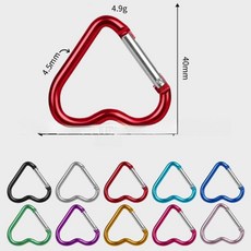 (10p) 하트 카라비너 10개세트 키링만들기 연결깅, 10종, 1세트