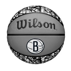 WILSON NBA 팀 그래피티 농구 - 브루클린 네트 사이즈 17.8-74.9cm(7-29.5인치), 브루클린 네츠