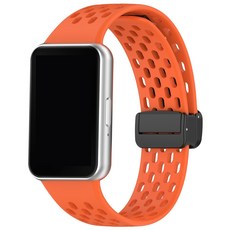 TAOMI 갤럭시 핏3 스포츠 D버클 스트랩, 오렌지