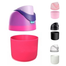 Owala 액세서리 세트와 호환 가능: Owala 물병용 실리콘 부츠 680.4g(24온스) 946.4ml(32온스) Owala Freesip용 교체 뚜껑 Owala C, 24oz, 퍼플 핑크