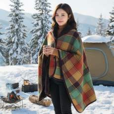 르세라 똑딱이 망토 극세사 입는 담요 무릎담요 대형 고중량 빅사이즈 담요