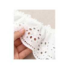 퀼트스타 [주름]플라워 펀칭 주름 레이스_백아이보리 110, 1개, 백아이보리