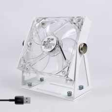 저소음 120mm 5V USB 쿨링팬 쿨러 스틸 거치대, 1개, 화이트, HT-120MM