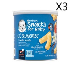 Gerber 8개월 이상 유아용 바닐라 메이플 핑거푸드 스낵 42g 3개