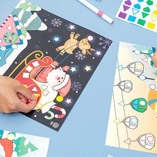 종이 크리스마스 꾸미기 색칠 미술놀이 스티커 붙이기 크리스마스놀이 돌봄놀이 색칠놀이, 눈사람