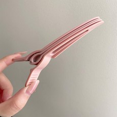 自然蓬鬆夾 高顱頂鏤空 劉海夾子 髮根定位夾 盤髮夾 無痕鴨嘴夾, 1個, 粉色1個