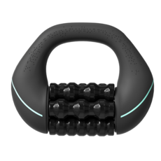 DDJJ 자동 롤러 마사지기 무선 진동 돌돌이마사지기 다리 등 허리 전신 근육 마사지 롤러, 1개, 블랙