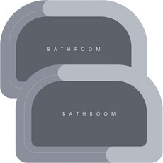 우아한클릭 빨아쓰는 규조토 라텍스 욕실 발매트, 01반원연그레이, 2개