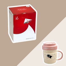 馬克杯 附蓋 可愛貓咪圖案, 蘋果貓咪杯子彩盒裝（送勺）, 1個