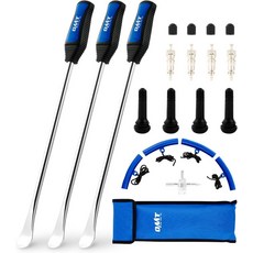 오리온 모터 테크 14.5" 타이어 스푼 키트 오토바이 더트 바이크 잔디 트랙터 자전거용 교체 도구 20pc 림 커버 밸브 코어 4pc 포함 교체기 제거