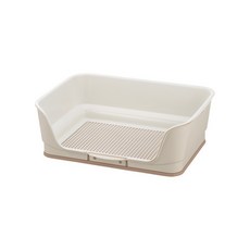 日本 利其爾 圍牆網狀狗便盆 L型防噴尿 公狗專用 狗廁所 Richell, 米白,小【長49.5x寬35.1x高16】, 1個