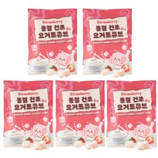동결건조 요거트 큐브, 5개, 10g, 딸기