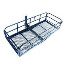 SUV 캠핑카 카고 가로바 캐리어 히치형 접이식 그물망 랙 트레일러, 블랙 153x62x35, 1개