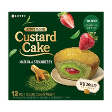 롯데카스타드 케이크 말차 & 딸기, 1개, 288g