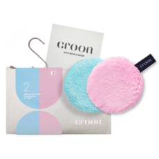 CROON 卸妝潔面布 2入, Sky Peach, 1組