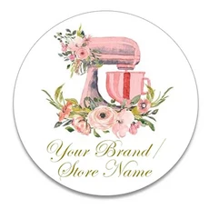 케이크 베이커리 디저트 가게 로고 스티커 파티 장식 스티커 구운 페이스트리 맞춤형 맞춤 상점 이름 슬로건 스티커, 1)O