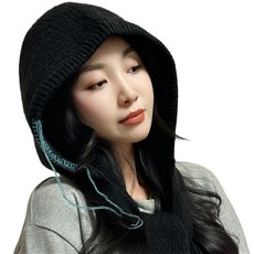 오제로 겨울용 니트 여성 바라클라바 후드 넥워머