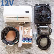 무시동에어컨 차박 캠핑카 실외기 중장비 화물차 냉방, 12v 저소음 내부기 숨겨진형
