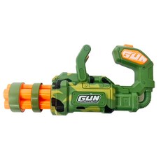 黑白寶貝 迷彩軟彈槍 連射軟彈槍 軟彈槍 玩具槍 加特林軟彈槍 連發槍 手槍玩具 戶外玩具, 1個, (綠色)迷彩軟彈槍, 綠色