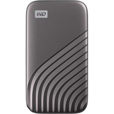 WD 1TB My Passport SSD 휴대용 외장 솔리드 스테이트 드라이브 빨간색 튼튼하고 빠르게 타오르는 속도 하드웨어 암호화를 통한 비밀번호 보호 WDBAGF0010BR, 2TB, Gray
