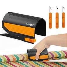 교체 가능한 블레이드 3개가 있는 포장지 커터 선물 포장 액세서리용 슬라이더 랩 휴일 포장을 위한 커터 도구 생일 크리스마스용 종이, Black_b_1pc