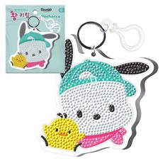 DIY 보석십자수 왕 포차코 2P 키홀더 백참 byd+5485As