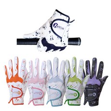 토바골프 하은 합피 여성양손 2켤레 곰돌이 칼라골프장갑, 블랙, 2개