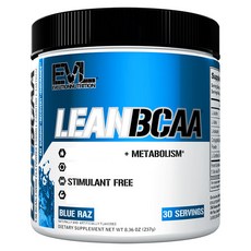 EVLUTIONNUTRITION LEAN BCAA保健粉 藍覆盆莓味, 1罐, 237g