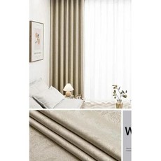 벨크로 방한커튼 맞춤형 사이즈 방한 단열 암막 커튼 거실 침실용 럭셔리 우아한 안감 추가 가능 출입구 보일, 1개, 2) Warm Beige - W100cmxH250cm