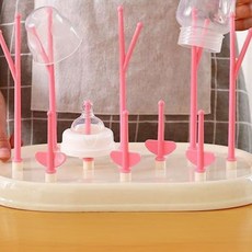 깔끔한 플라스틱 병 건조대 휴대용 아기젖병건조대 물병 컵 트레이 물기제거 여행
