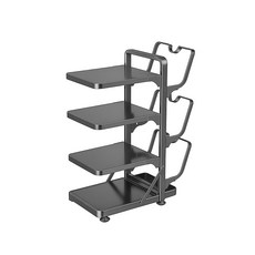 【cobbe 卡貝】 - 廚房置物架 鍋蓋砧板收納, 1個, JF25B012納米灰不鏽鋼鍋架組合四層