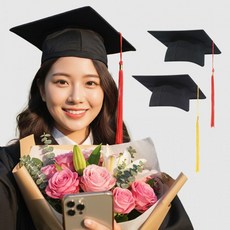 [큰손] 졸업학사모 졸업 학사모 졸업식 사진 파티 졸사 사각 축하 장식 소품 포토존 졸업사진, 1개, 옐로우