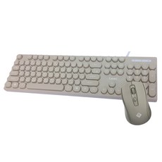 i.shock 翔龍國際 一鍵天下 USB有線鍵盤滑鼠組 中文鍵盤 3段DPI 防潑水, 米色