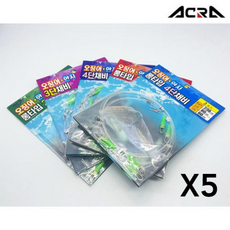 아크라 한치 오징어 롱타입 채비, 5세트, 2개입