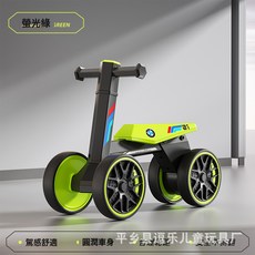 DFMEI 兒童平衡車1-4歲寶寶無腳踏學步滑行車燈光音樂幼兒滑滑車扭扭車, 熒光綠:如圖