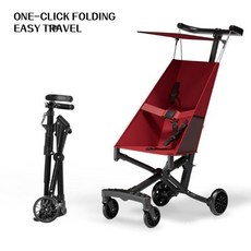 제니오숲 초경량 포켓 유모차, 레드 + 사이드 포켓/알루미늄 합금 프레임