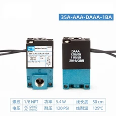고주파 공압 솔레노이드 밸브 35A ACA DDBA 1BA DDAA DDFA DFBA 3 포트, 35A-AAA-DAAA-1BA, 1개