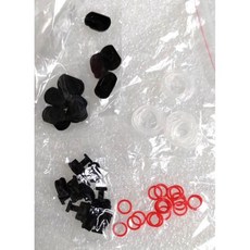 不鏽鋼頭 5光源 迷你 強光 手電筒 維修零件 開關按鈕 充電口防水蓋 透明油封 紅色油封, 1個