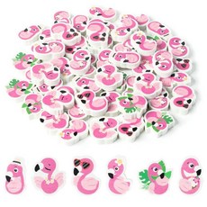 Haooryx Flamingo Mini Eraser for Kids - 120Pcs Bulk Novelty Summer Flamingo Pencil Eraser 3D Desk, 60