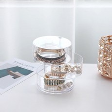 보유샵 귀걸이보관함 원형아크릴보석보관함 머리끈 정리함 악세사리보관함 4종, 1개, 2칸