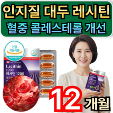 인지질 대두 레시틴 1200 혈중 콜레스테롤 케어 캐나다 직수입 휘게라이프, 6개, 60정
