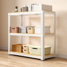 투에스리빙 튼튼한 무볼트 간편조립 철제 선반, 3단, 화이트