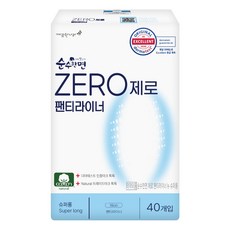순수한면 제로 순면 뉴 팬티라이너, 슈퍼롱, 40개입, 1개