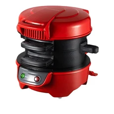 전기 버거 메이커 기계 가정용 아침 식사 기계 토스터기 논스틱 팬케이크 팬 샌드위치 메이커 와플 기계 22, 02 AU, 01 Red