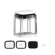 【薯條專用】按壓式切條器 家用廚房多功能切菜神器 黃瓜切丁切片器, 1個, 【兩款刀片】按壓切菜器