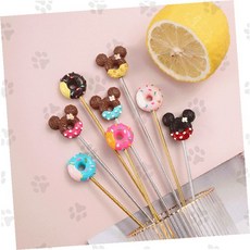 도넛 모양 칵테일 머들러 음료 젓기 막대 홈바 카페 바텐더 전용 스푼, 1개, 4도넛머들러-땡땡옐로