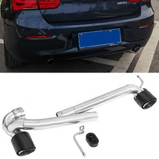 배기음튜닝 머플러 BMW 호환 F20 F21 116i 118i 120i 2013- M 스포츠용 싱글 배기 팁 듀얼 스테인리스 스틸 파이프 자동차 배기구, [06] 116i Silver