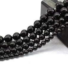 원석비즈 단색 비즈 재료 팔찌 묵주 만들기 천연석 마노, A5894. 블랙, 1세트, 10mm